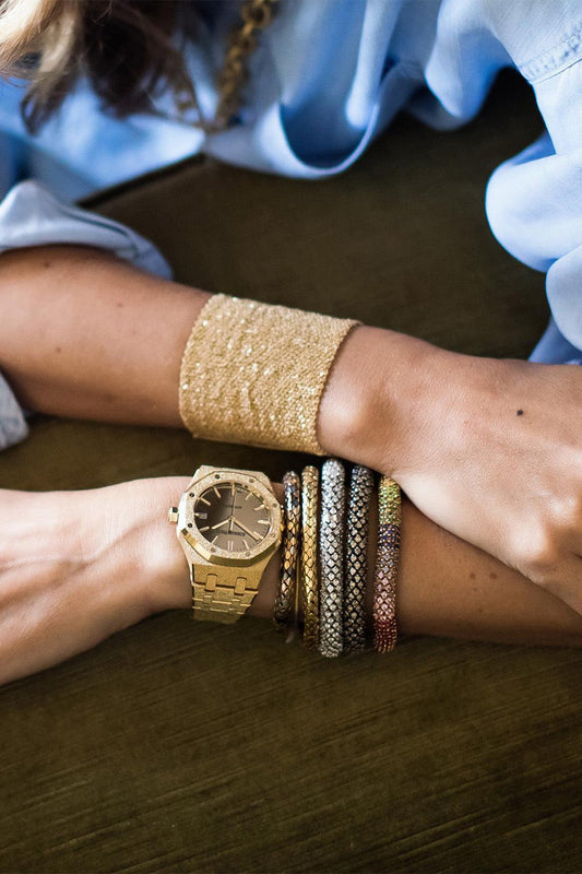 Shiny Thin Twister Luxe Bracelet-YELLOW GOLD-JEWELRYFINE JEWELBRACELET O-CAROLINA BUCCI