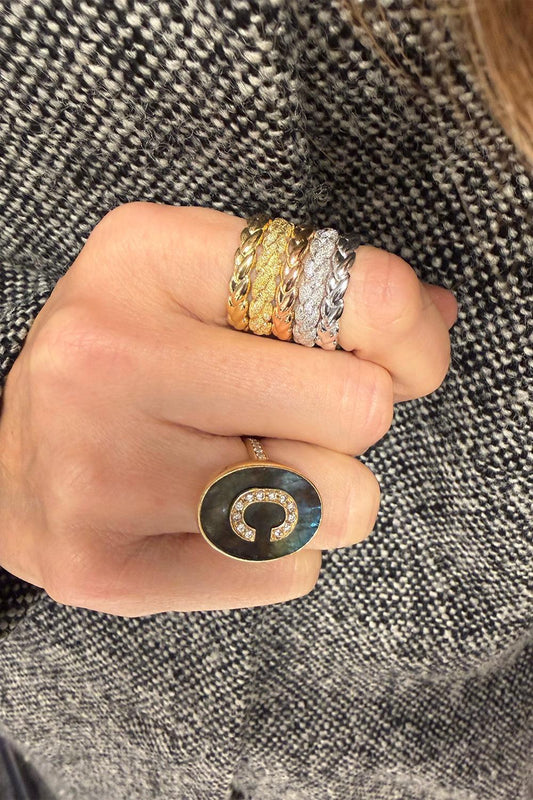 Florentine Finish Everyday Ring-ROSE GOLD-6-JEWELRYFINE JEWELRING-CAROLINA BUCCI