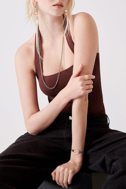 Discoball Necklace - Tri Gold-TRIGOLD-45-JEWELRYFINE JEWELNECKLACE O-CAROLINA BUCCI