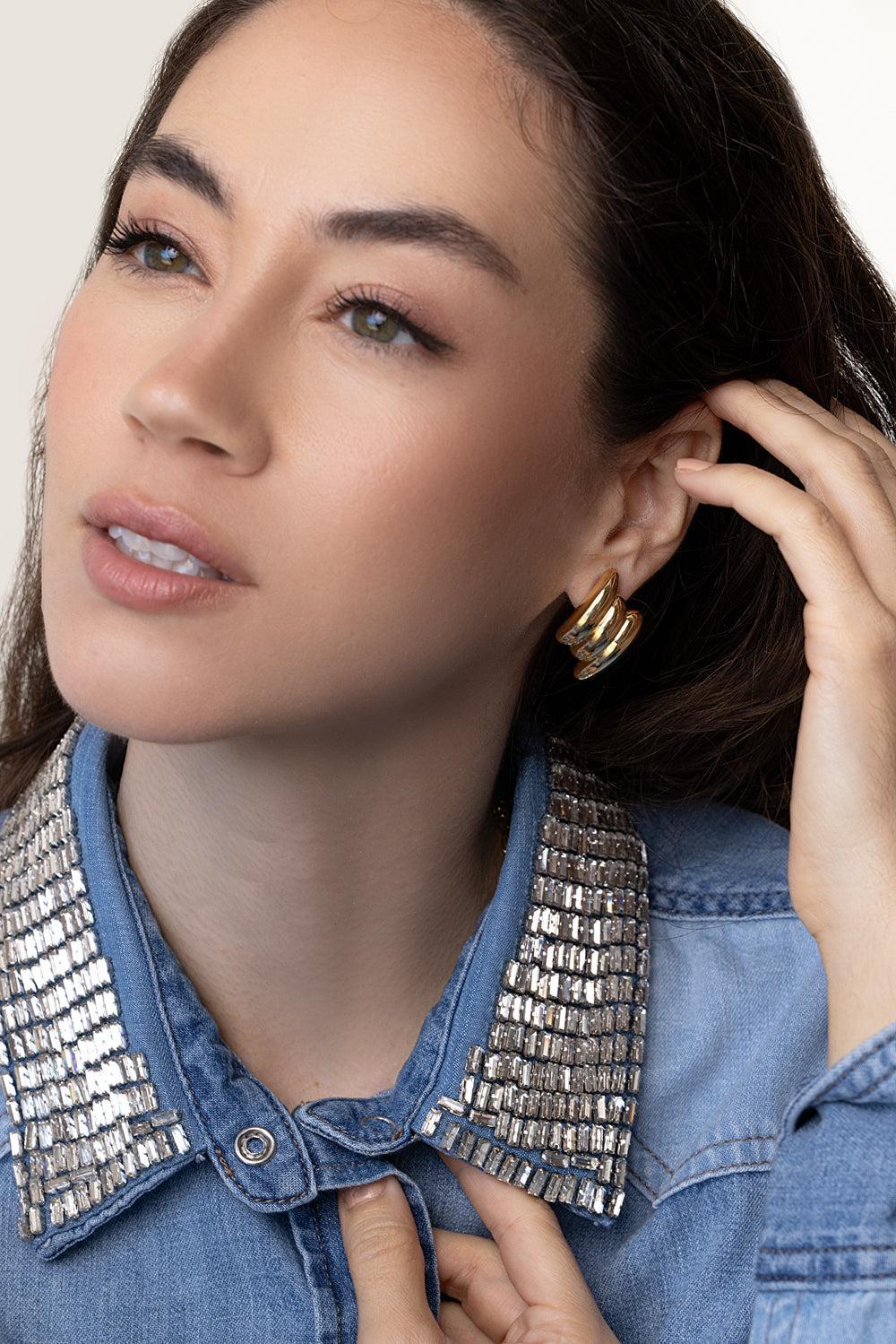 Large Claire Earrings-YELLOW GOLD-JEWELRYFINE JEWELEARRING-ANITA KO