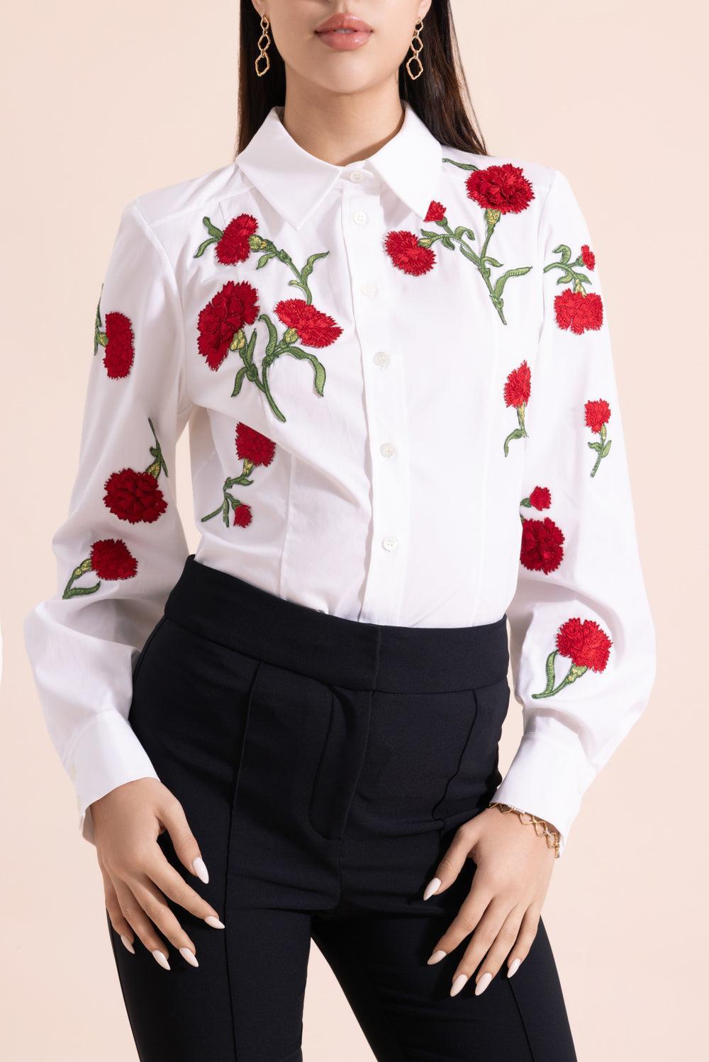 Isabela Embroidered Top-MULTI-4-CLOTHINGTOPBLOUSE-CAROLINA HERRERA