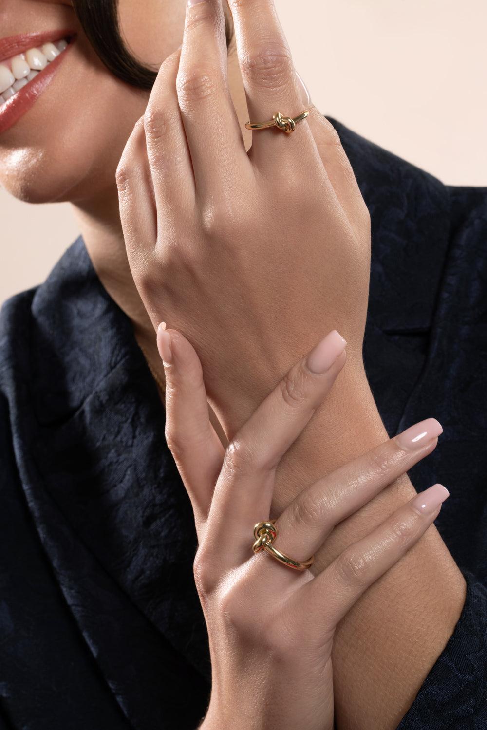 Mini Legacy Knot Ring-YELLOW GOLD-8-JEWELRYFINE JEWELRING-ENGELBERT 1920