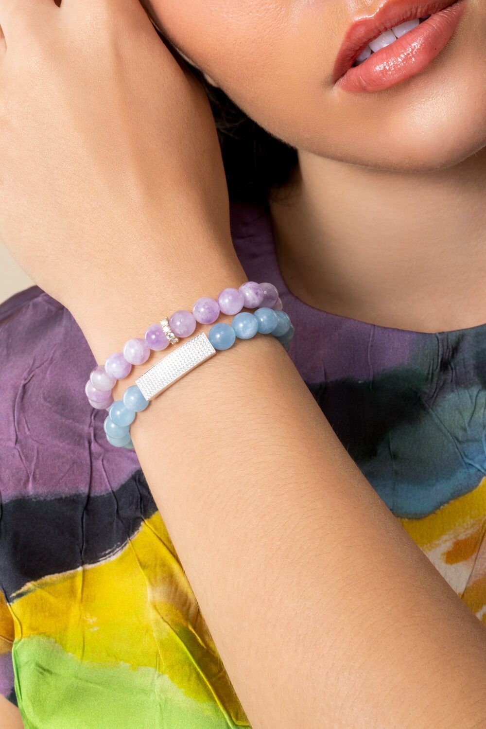 Amethyst Large Cocktail Rondelle Bracelet-YELLOW GOLD-JEWELRYFINE JEWELBRACELET O-SYDNEY EVAN