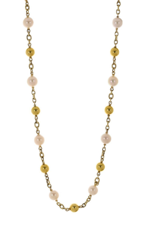 Pearl Beaded Necklace-YELLOW GOLD-32-JEWELRYFINE JEWELNECKLACE O-SYLVA & CIE