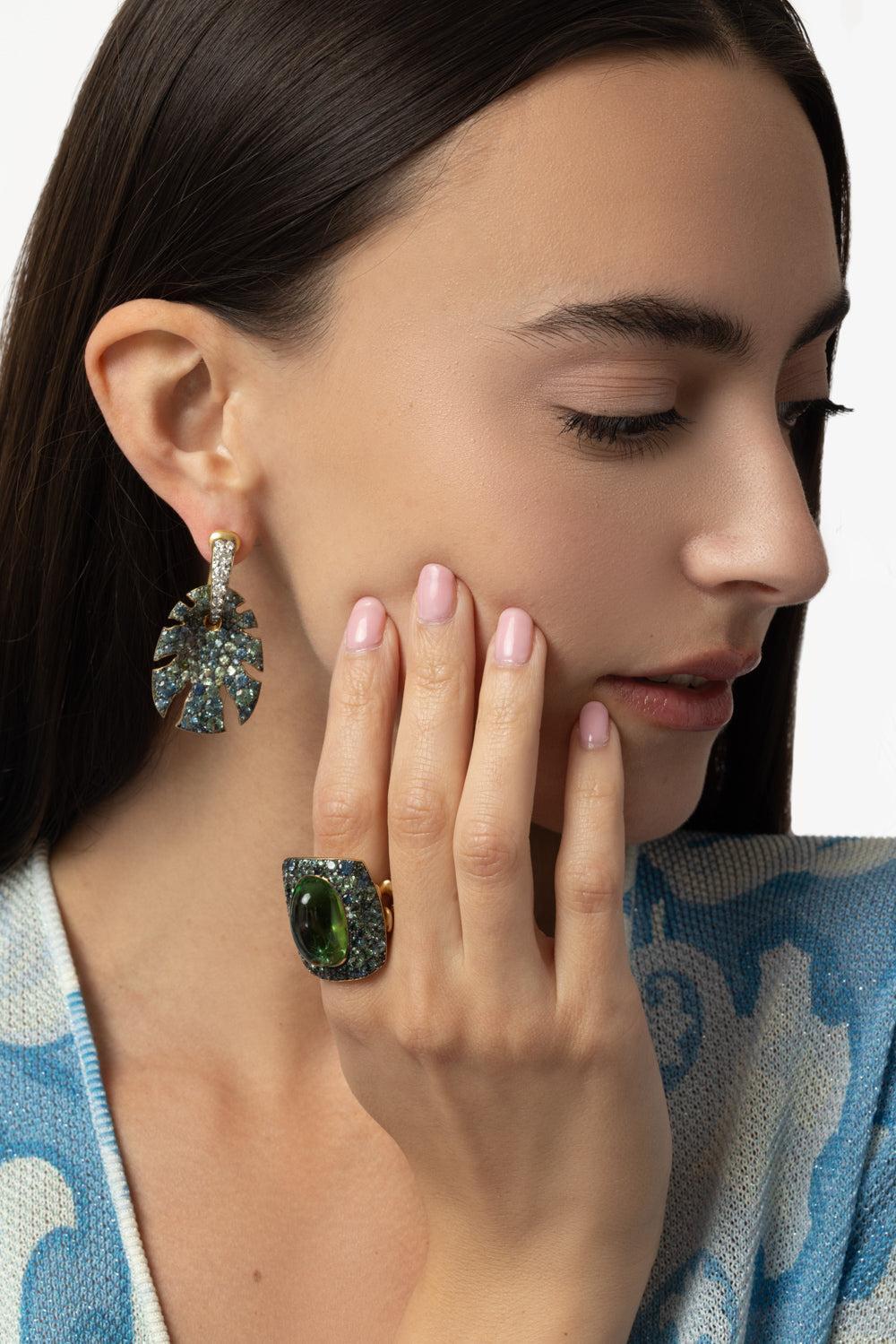 Split Super Sine Sapphire Earrings-YELLOW GOLD-JEWELRYFINE JEWELEARRING-VRAM