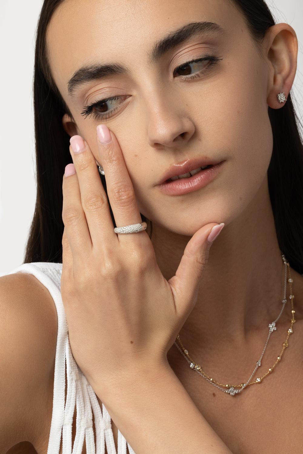 Cobblestone Diamond Band Ring-WHITE GOLD-6-JEWELRYFINE JEWELRING-KWIAT