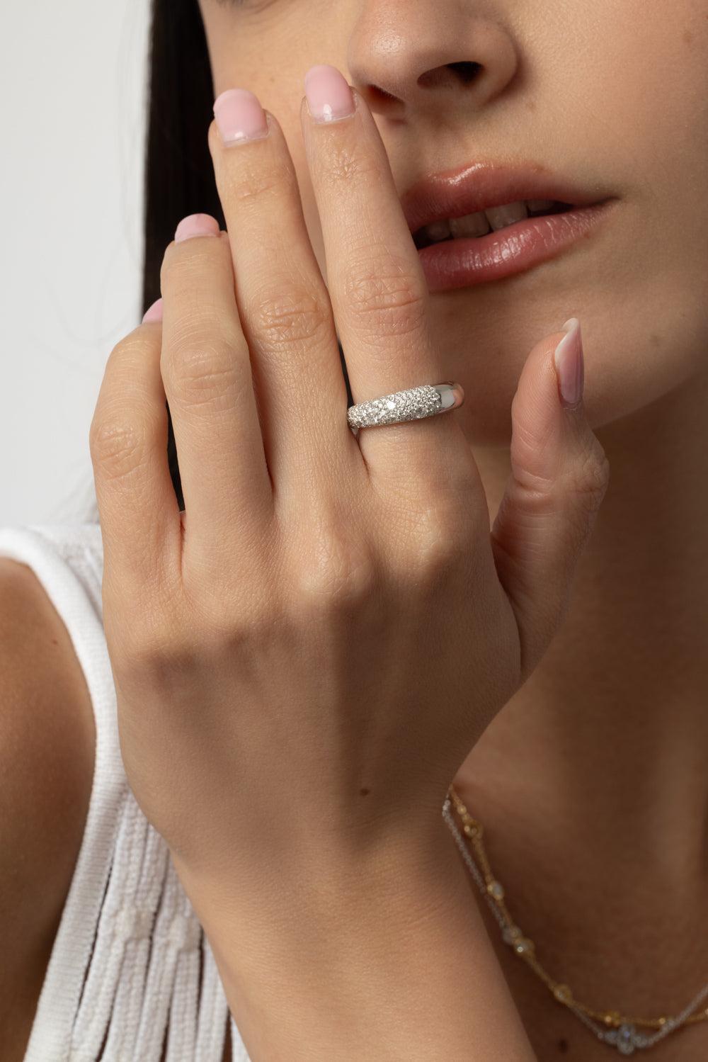 Cobblestone Diamond Band Ring-WHITE GOLD-6-JEWELRYFINE JEWELRING-KWIAT