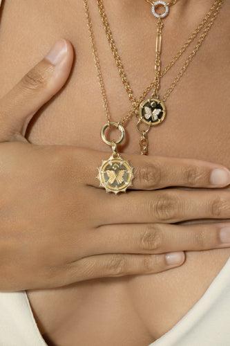 Reverie Butterfly Medium Medallion-YELLOW GOLD-JEWELRYFINE JEWELPENDANT-FOUNDRAE