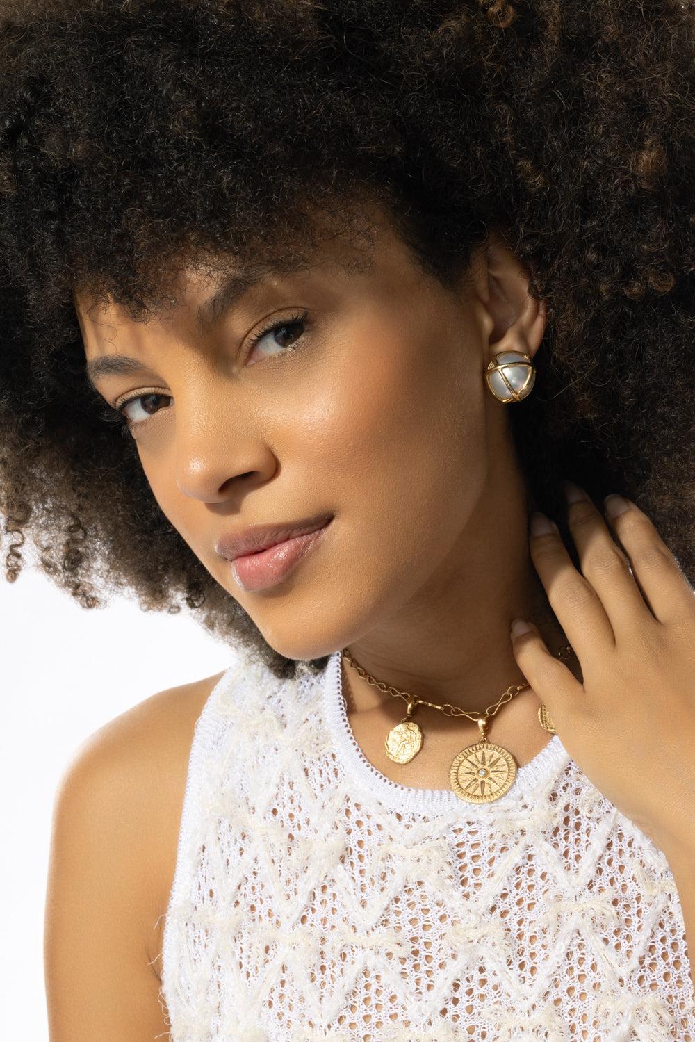 Caged Pearl Earrings-YELLOW GOLD-JEWELRYFINE JEWELEARRING-VERDURA