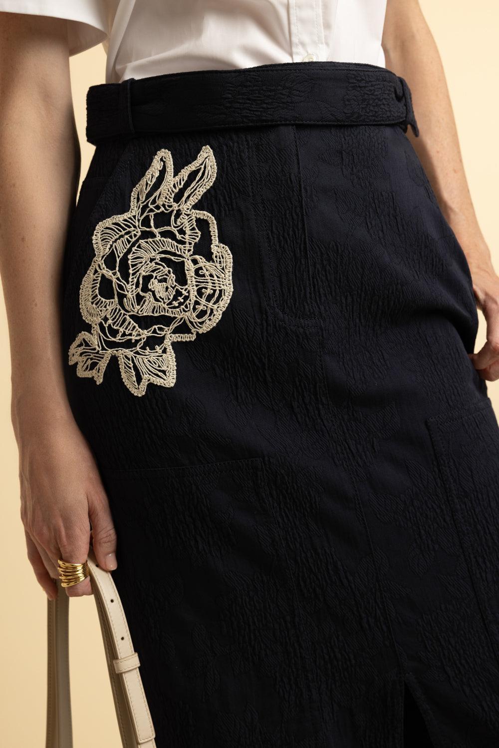 Embroidered Midi Skirt-MDNTBLUE-4-CLOTHINGSKIRTMIDI-ERDEM