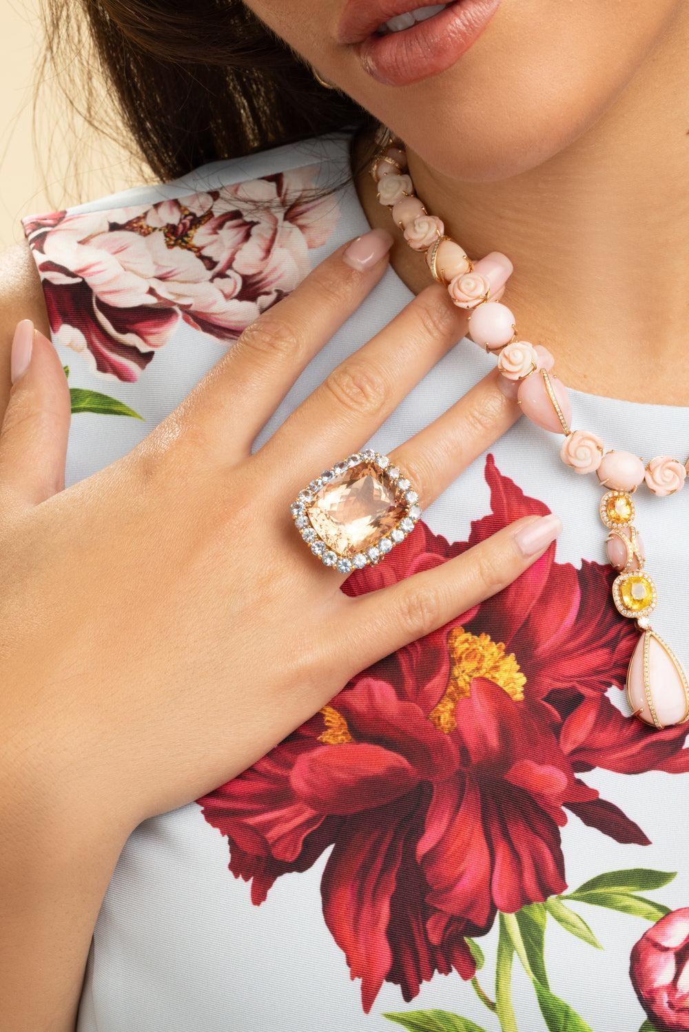 Pink Opal Coral Necklace-ROSE GOLD-JEWELRYFINE JEWELNECKLACE O-ALEXANDER LAUT