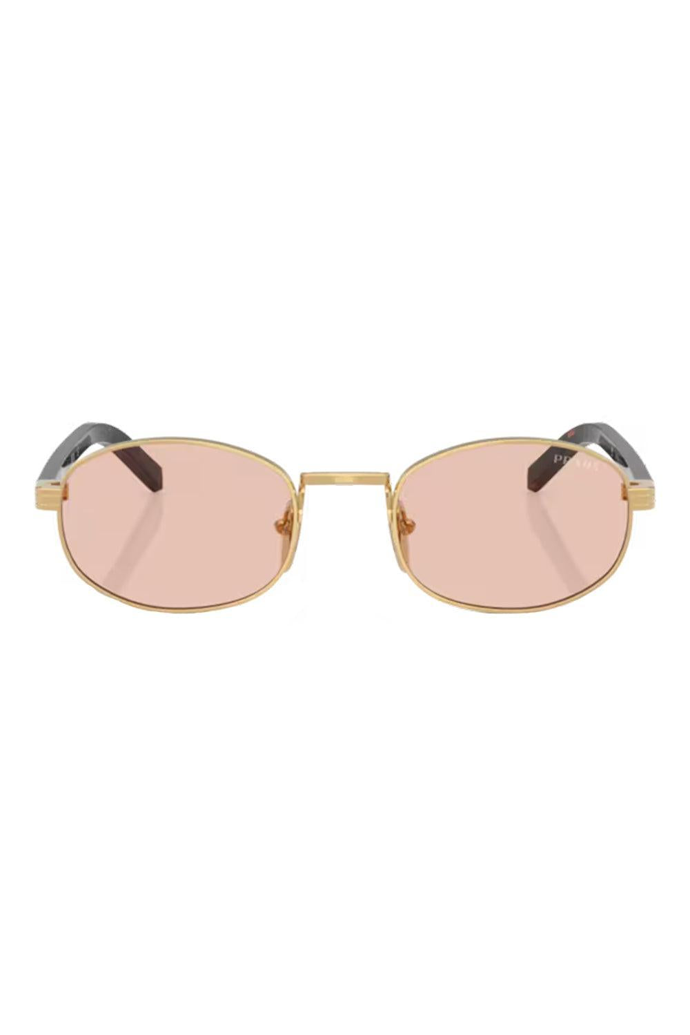 Oval Small Frame Sunglasses-GOLD-ACCESSORIESUNGLASSES-PRADA