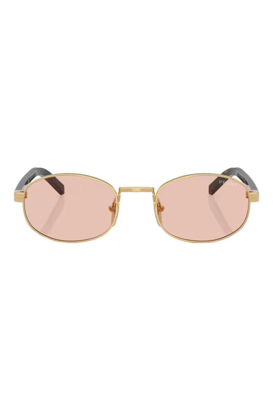 Oval Small Frame Sunglasses-GOLD-ACCESSORIESUNGLASSES-PRADA