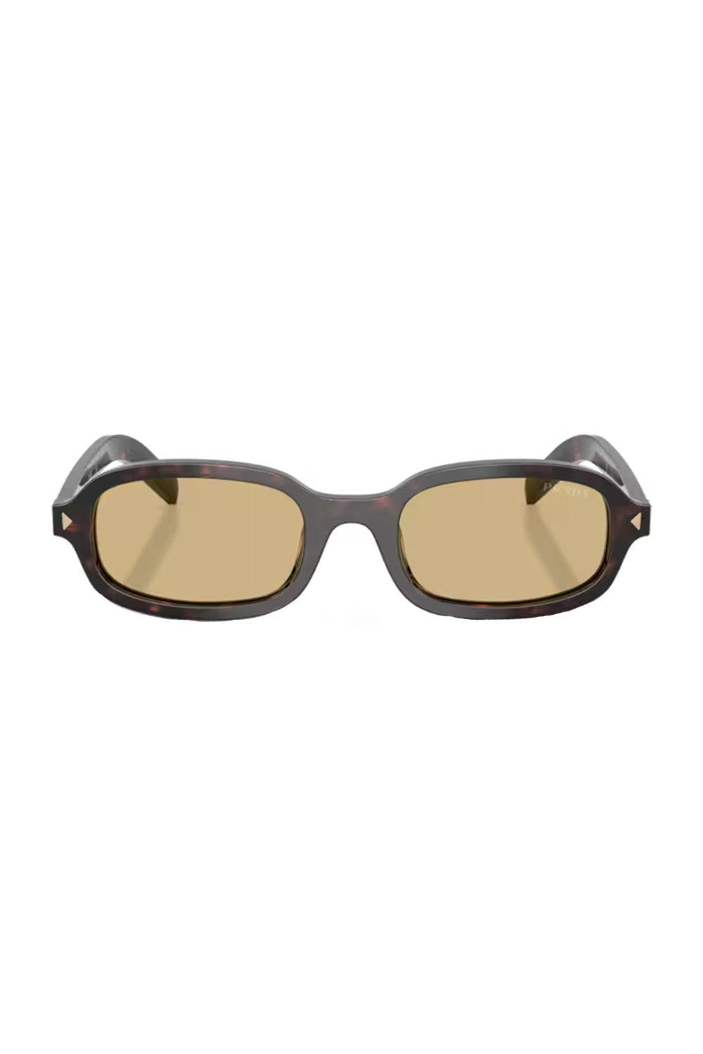 Transparent Rectangular Sunglasses-BROWN-ACCESSORIESUNGLASSES-PRADA