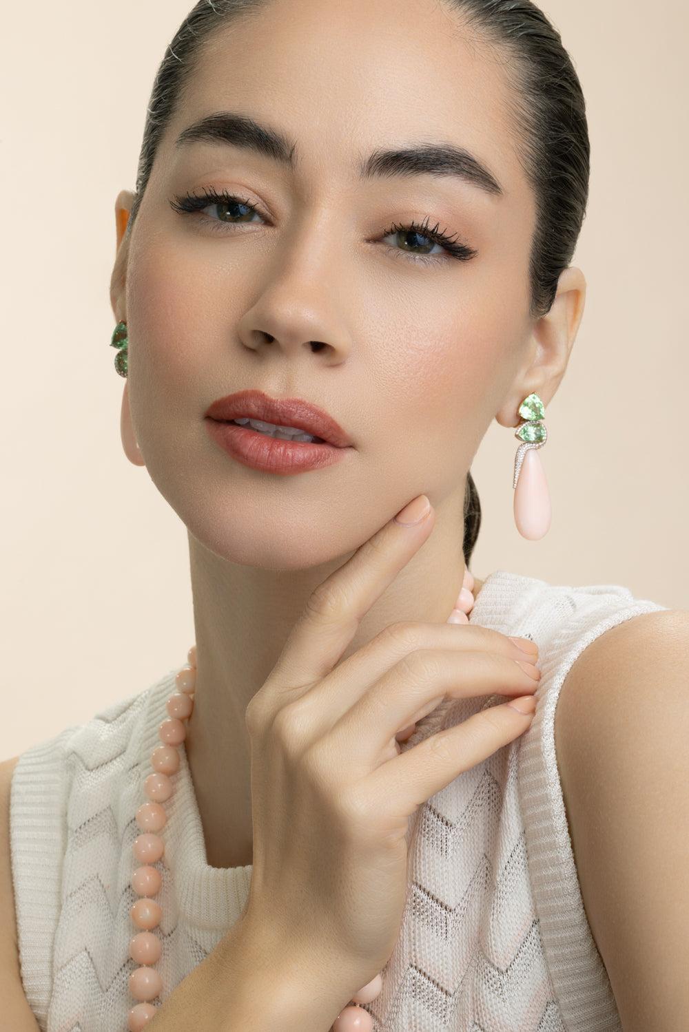 Angel Skin Garnet Earrings-ROSE GOLD-JEWELRYFINE JEWELEARRING-ASSAEL