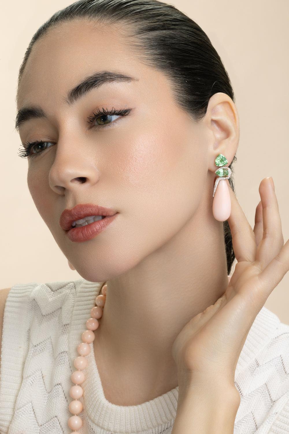 Angel Skin Garnet Earrings-ROSE GOLD-JEWELRYFINE JEWELEARRING-ASSAEL