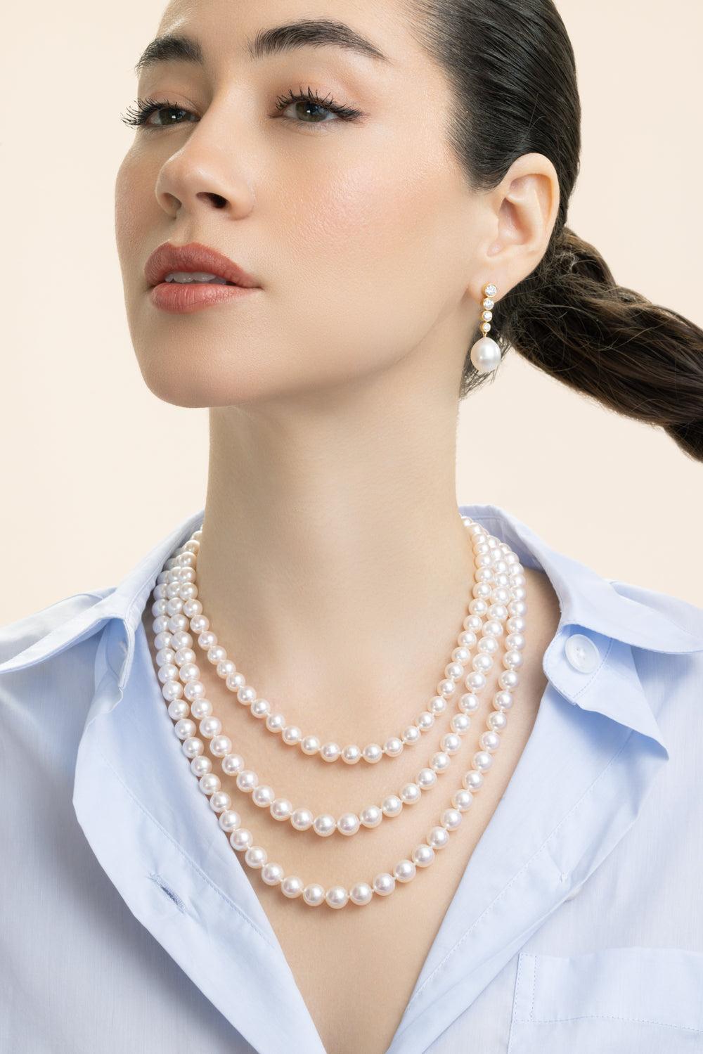 South Sea Pearl Diamond Earrings-YELLOW GOLD-JEWELRYFINE JEWELEARRING-ASSAEL