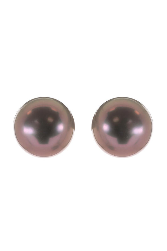 Tahitian Pearl Stud Earrings-YELLOW GOLD-JEWELRYFINE JEWELEARRING-ASSAEL