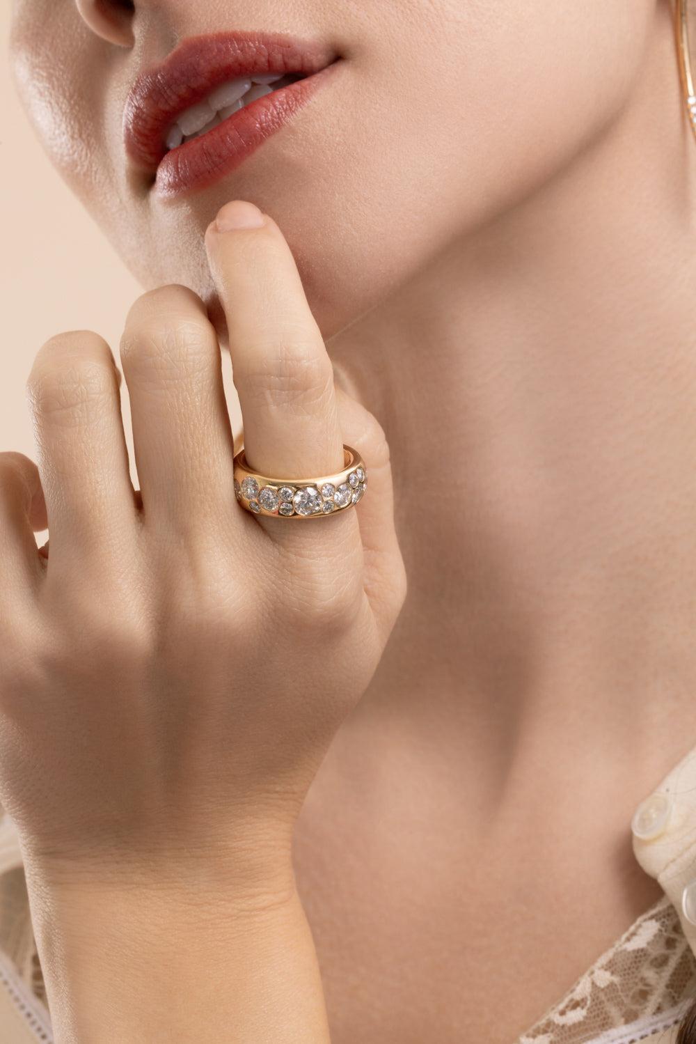 Diamond Mega Stone Gauge Ring-YELLOW GOLD-6.25-JEWELRYFINE JEWELRING-UNIFORM OBJECT