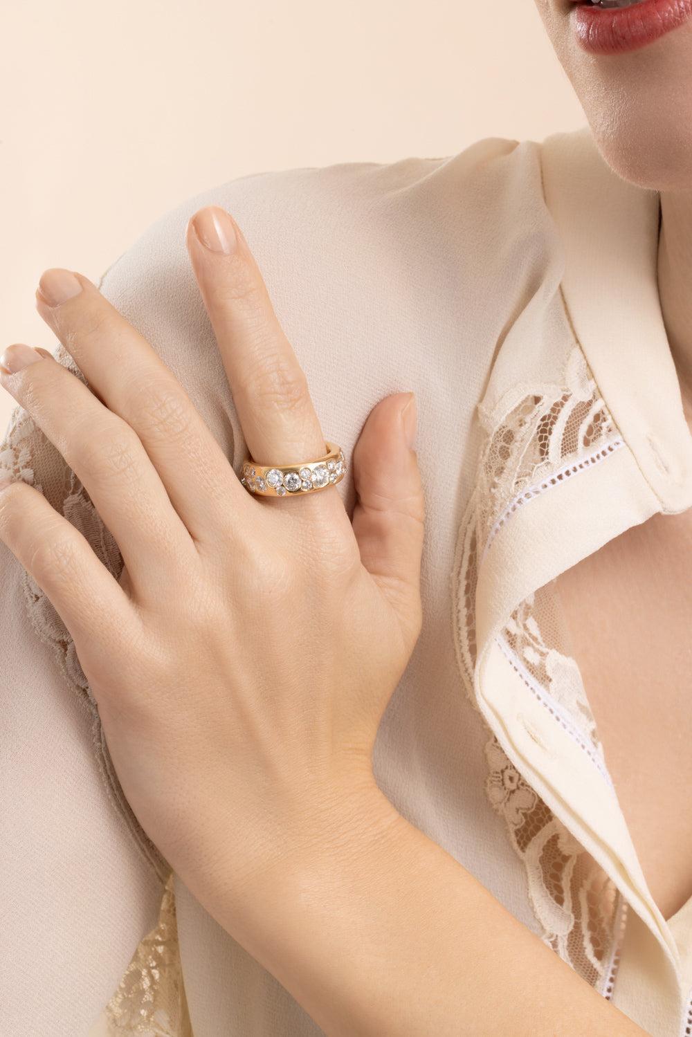 Diamond Mega Stone Gauge Ring-YELLOW GOLD-6.25-JEWELRYFINE JEWELRING-UNIFORM OBJECT