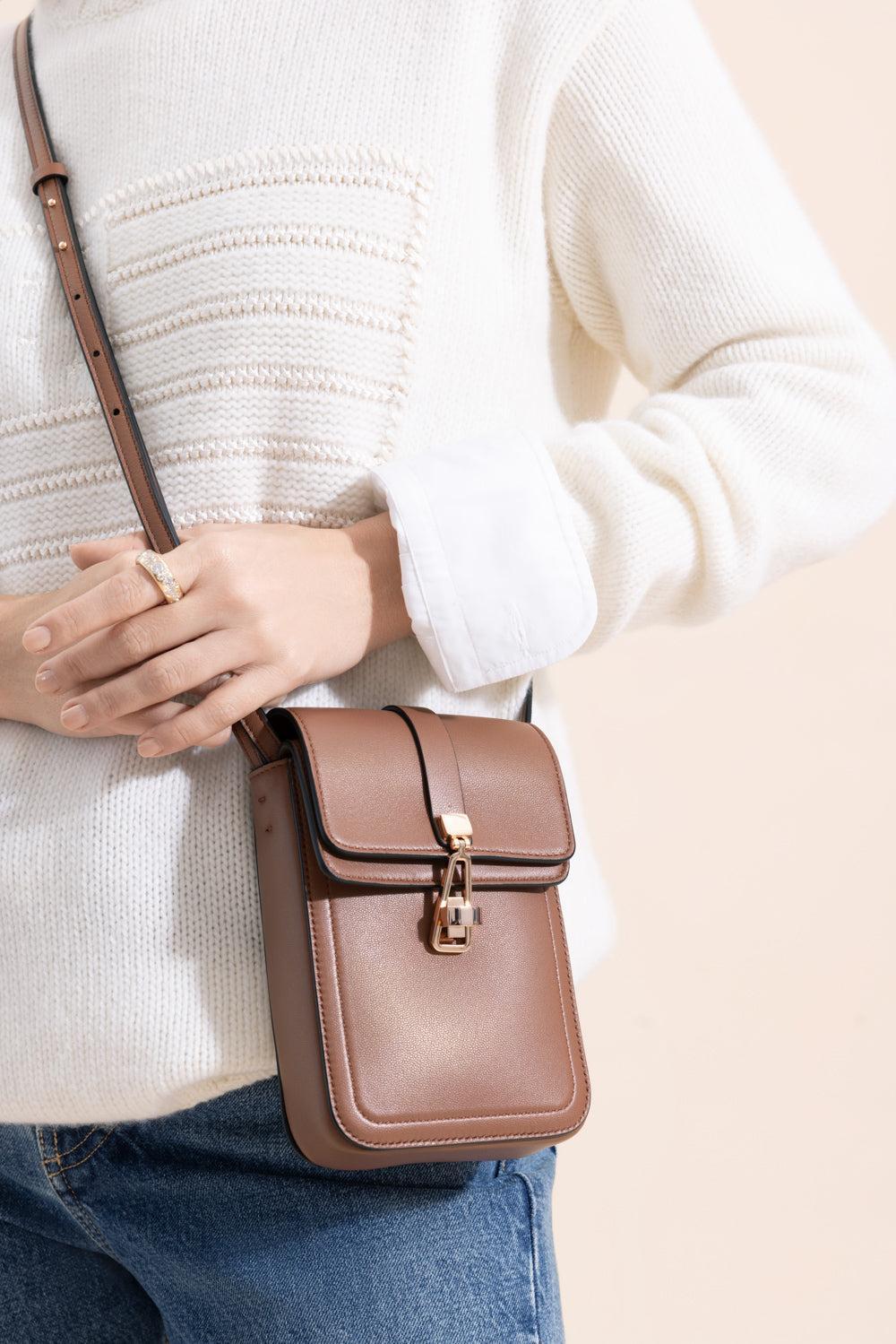 Phone Pouch - Cognac-COGNAC-HANDBAGSHOULDER-GABRIELA HEARST