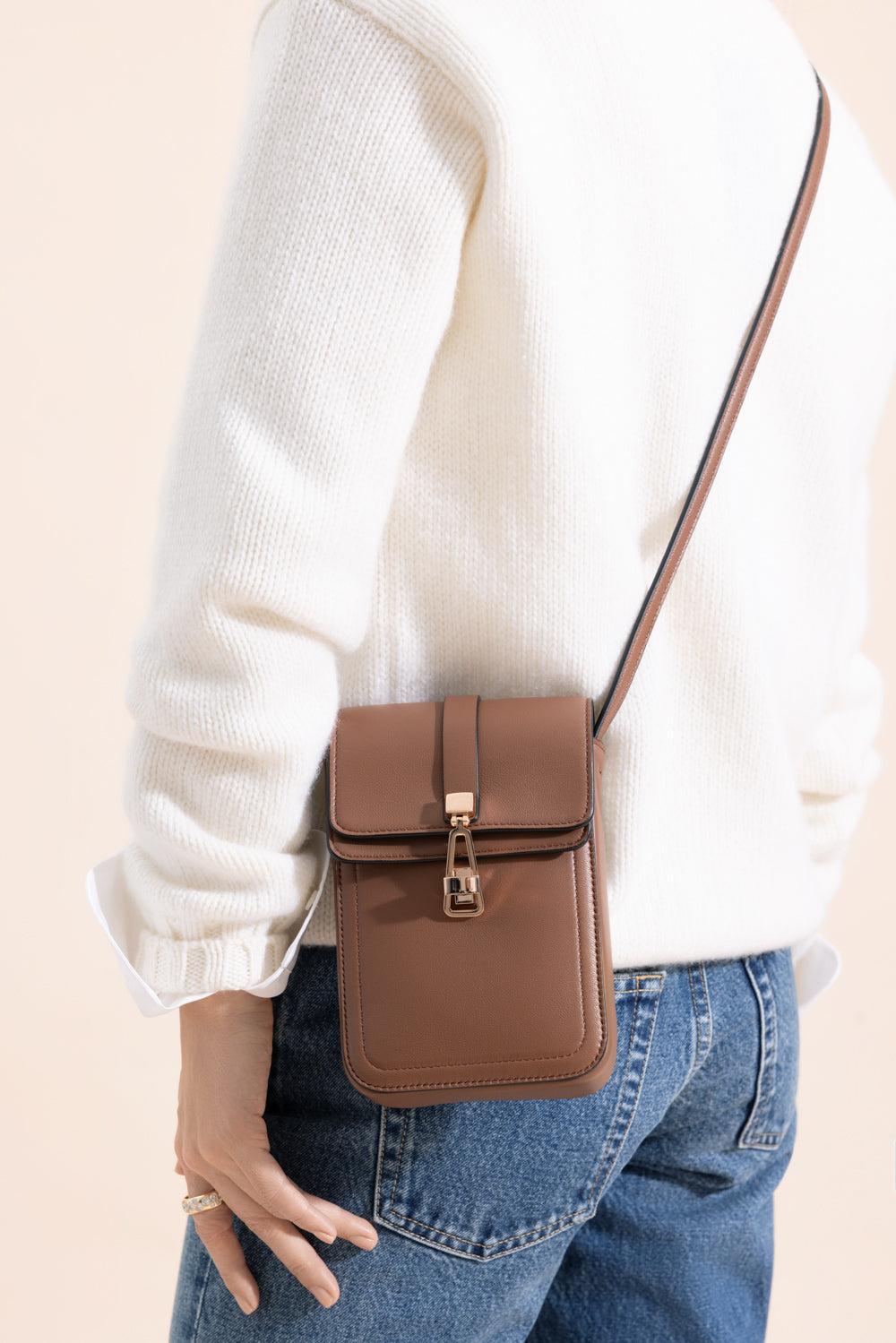 Phone Pouch - Cognac-COGNAC-HANDBAGSHOULDER-GABRIELA HEARST