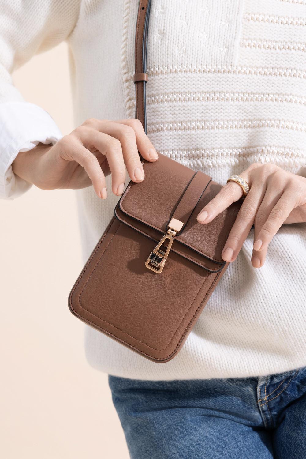 Phone Pouch - Cognac-COGNAC-HANDBAGSHOULDER-GABRIELA HEARST