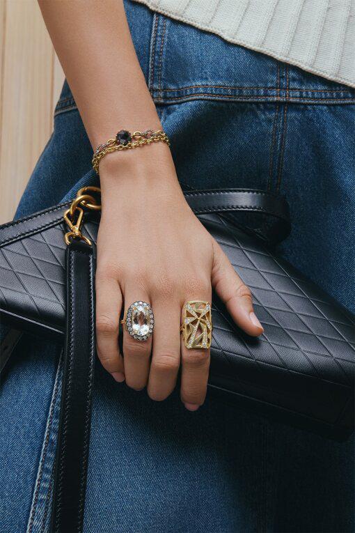 Oval Vintage Topaz Diamond Ring-YELLOW GOLD-7-JEWELRYFINE JEWELRING-SYLVA & CIE