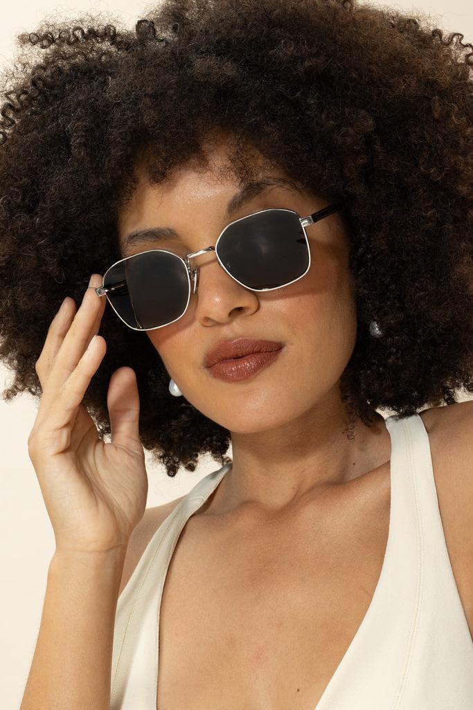 Square Sunglasses-SILVER-ACCESSORIESUNGLASSES-PRADA