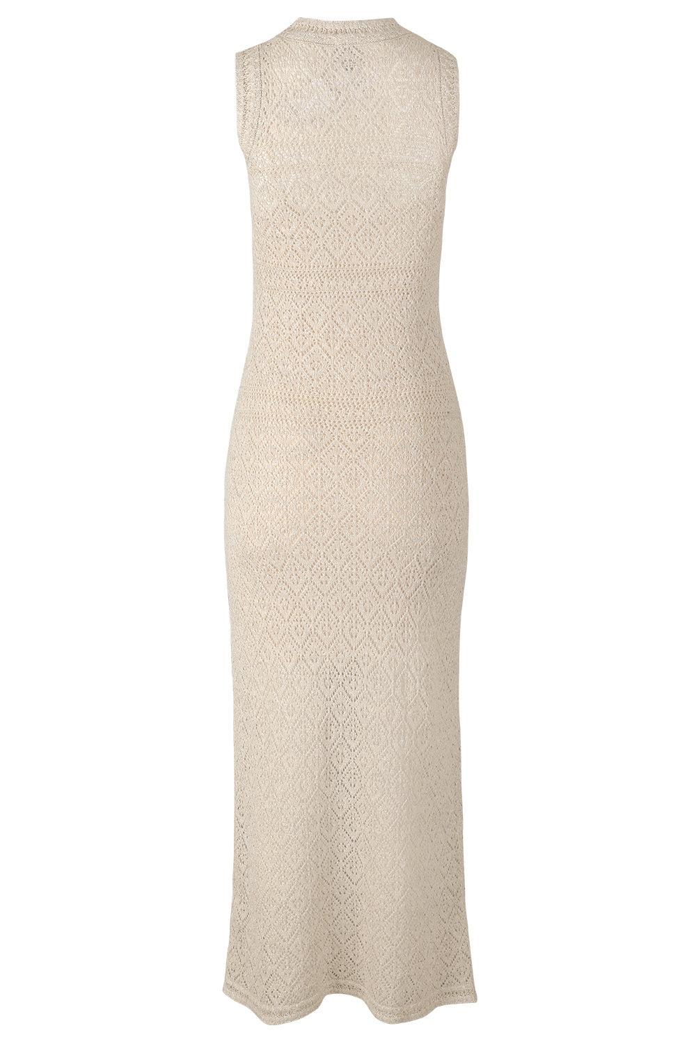 Sleeveless Knit Midi Dress - Cream-CREAM-XS-CLOTHINGDRESSCASUAL-ELEVENTY