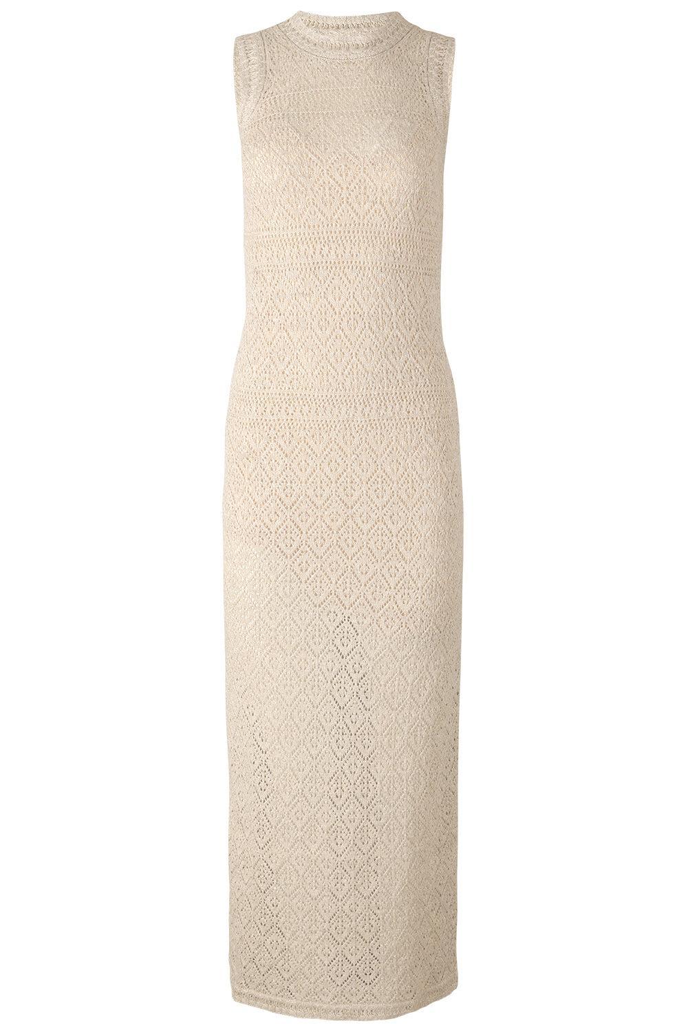 Sleeveless Knit Midi Dress - Cream