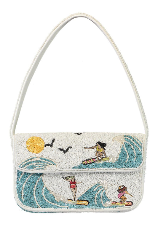 Tommy Beaded Bag - Surf Babes-COASTAL-O/S-HANDBAGSHOULDER-STAUD