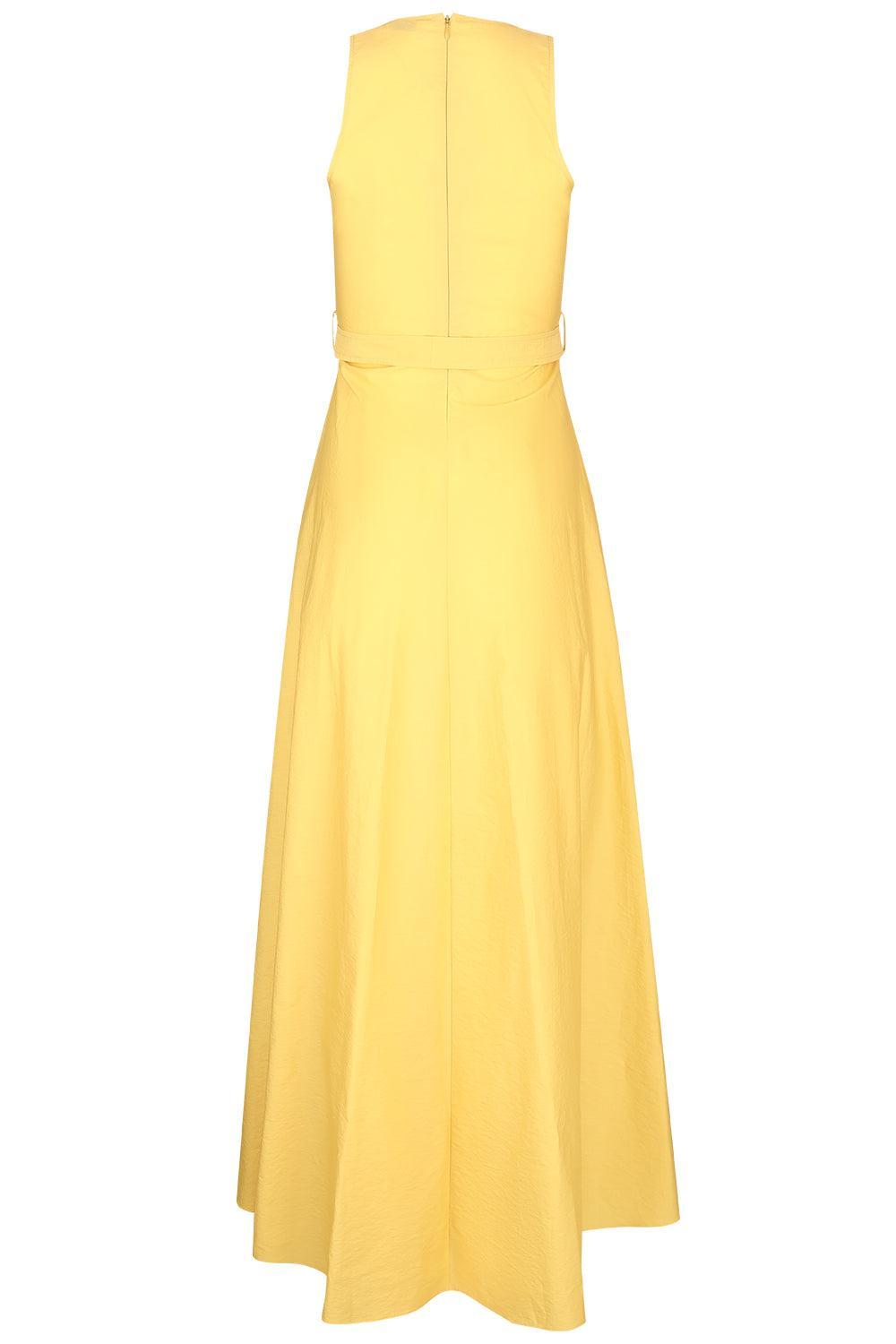 Belted Maxi Dress-YELLOW-XS-CLOTHINGDRESSCASUAL-BRUNELLO CUCINELLI