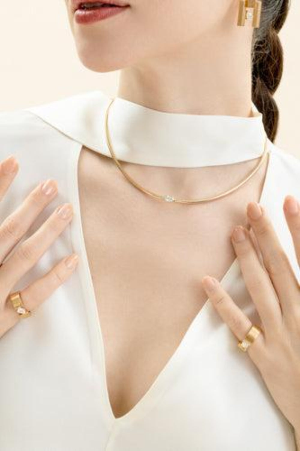Diamond Marquise Deco Necklace-YELLOW GOLD-JEWELRYFINE JEWELNECKLACE O-LORAIDA