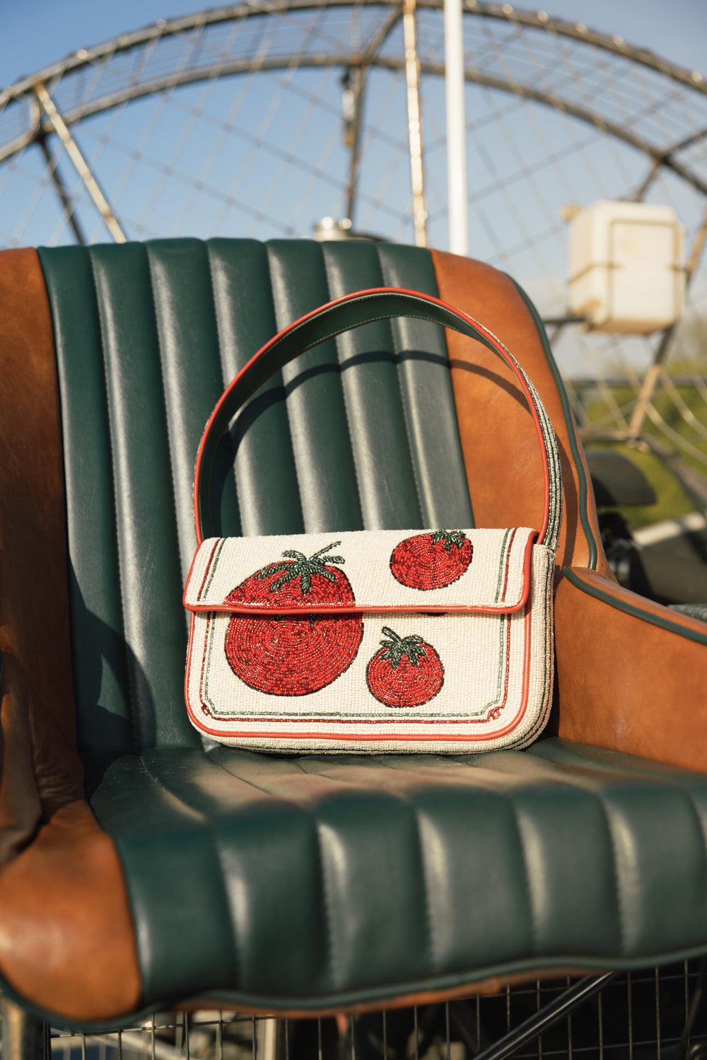 Tommy Beaded Bag - Tomato-TOMATO-HANDBAGTOP HANDLE-STAUD