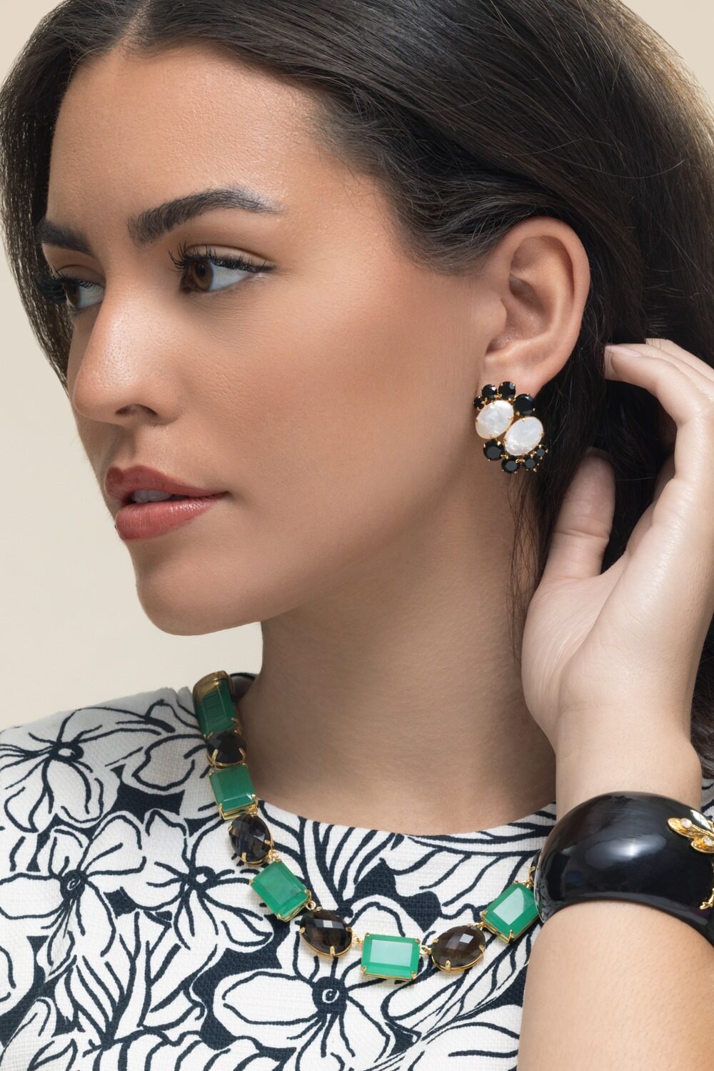 Pearl Black Onyx Earrings-BLACK-JEWELRYBOUTIQUEEARRING-BOUNKIT JEWELRY