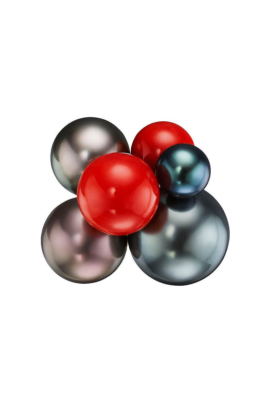 Coral Bead Multi Bubble Large Ring-YELLOW GOLD-6-JEWELRYFINE JEWELRING-ASSAEL