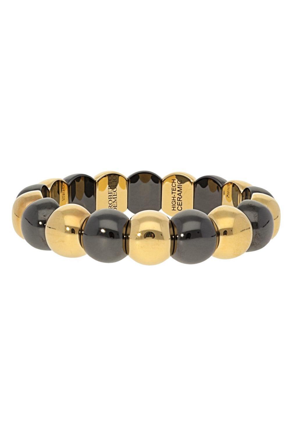 Diamond Black Dama Circle Bracelet-YELLOW GOLD-JEWELRYFINE JEWELBRACELET O-ROBERTO DEMEGLIO