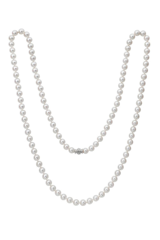 Japanese Akoya Pearl Necklace-WHITE GOLD-40-JEWELRYFINE JEWELNECKLACE O-ASSAEL