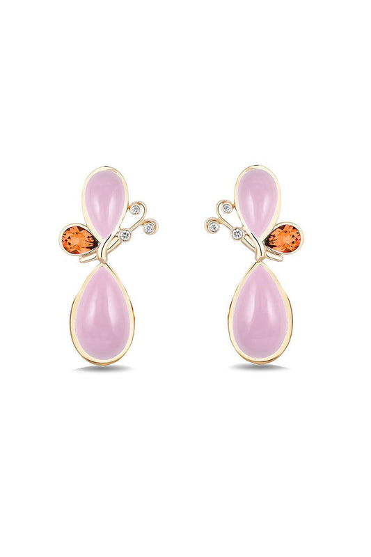 Pink Opal Butterfly Effect Earrings-YELLOW GOLD-JEWELRYFINE JEWELEARRING-MASON & BOOKS