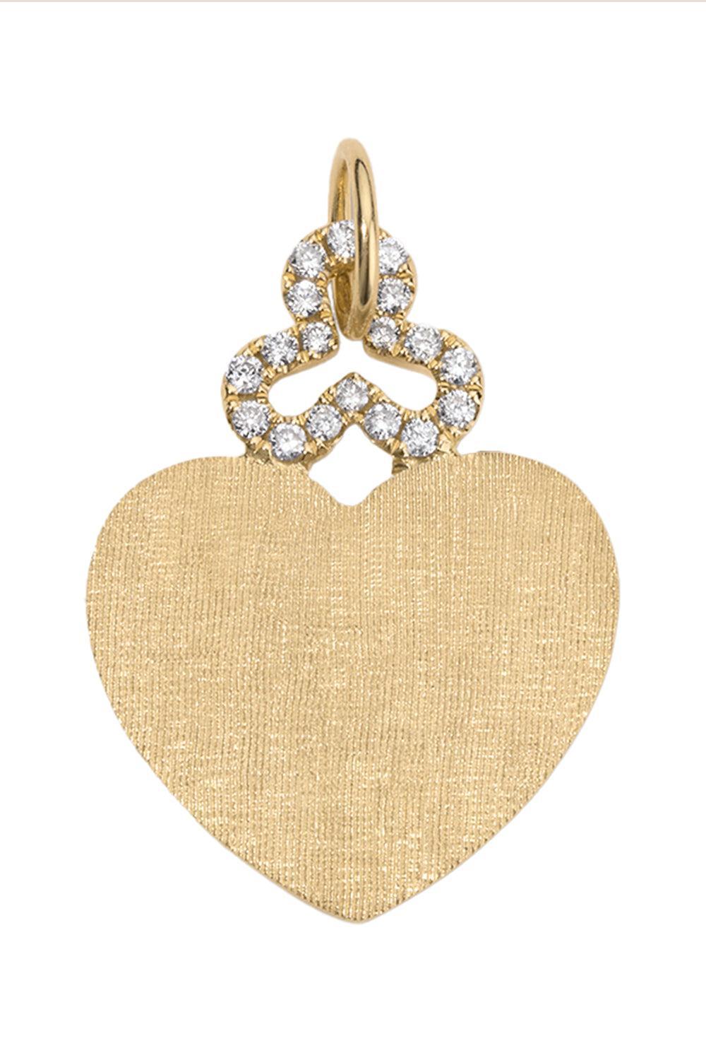 Diamond Heart Trefoil Charm-YELLOW GOLD-JEWELRYFINE JEWELPENDANT-DEVON WOODHILL
