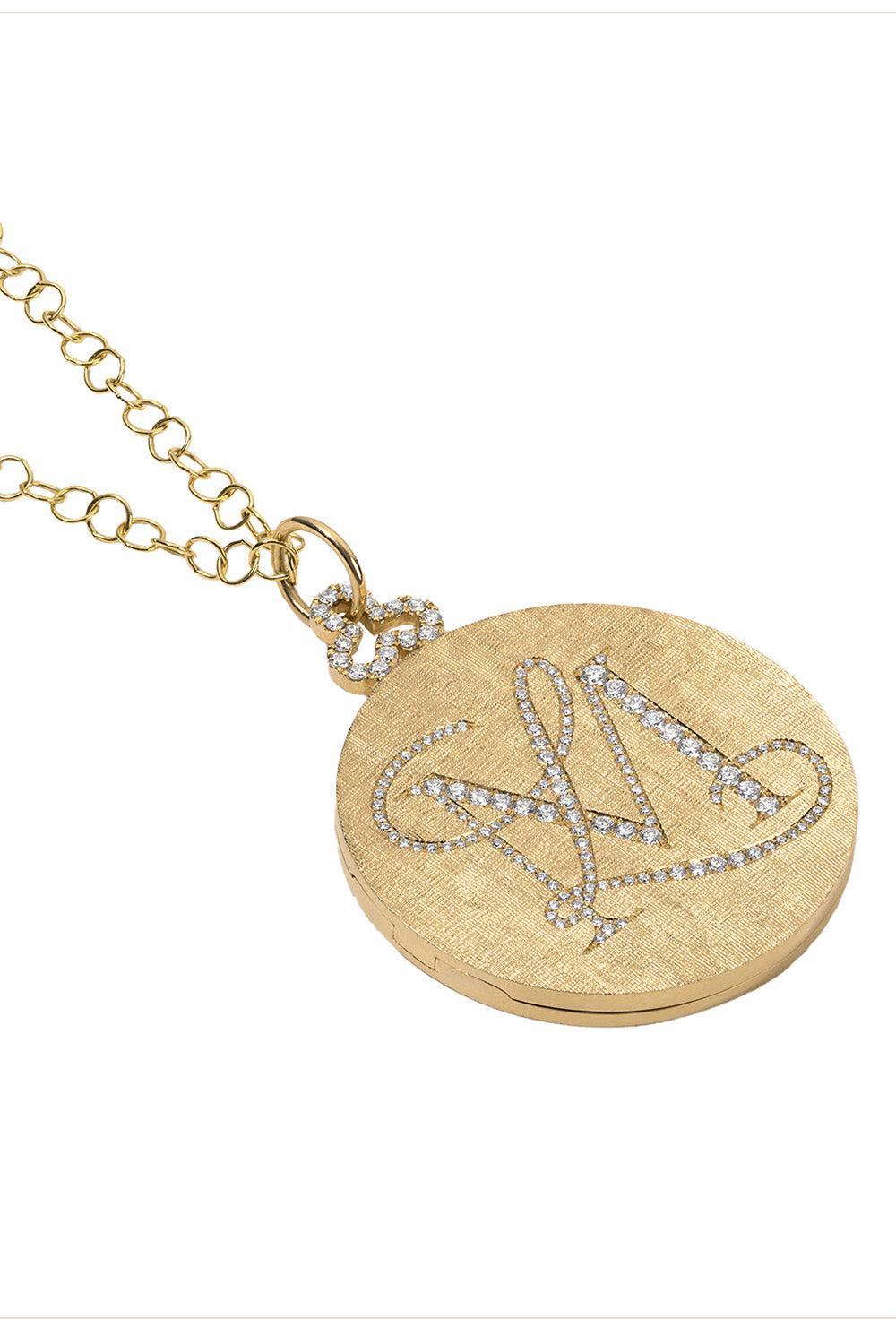 Diamond Deluxe Trefoil Locket-YELLOW GOLD-JEWELRYFINE JEWELPENDANT-DEVON WOODHILL