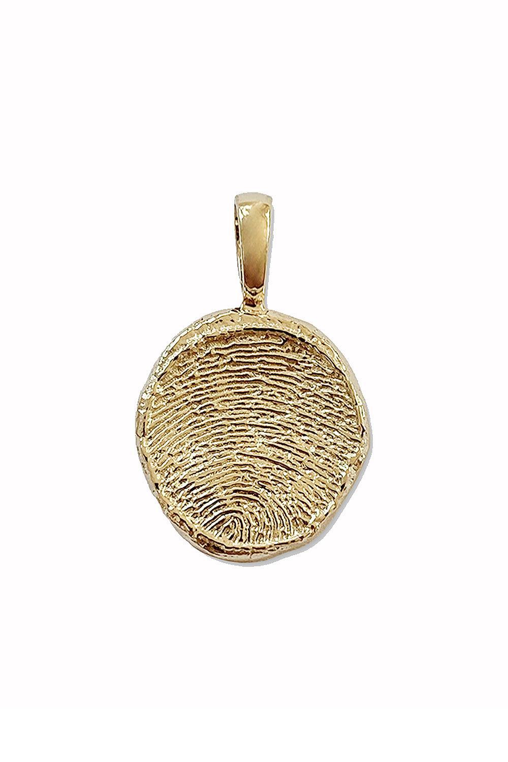 Custom Fingerprint Coin Pendant-SINGLE-SIDED-YELLOW GOLD-JEWELRYFINE JEWELPENDANT-AZLEE