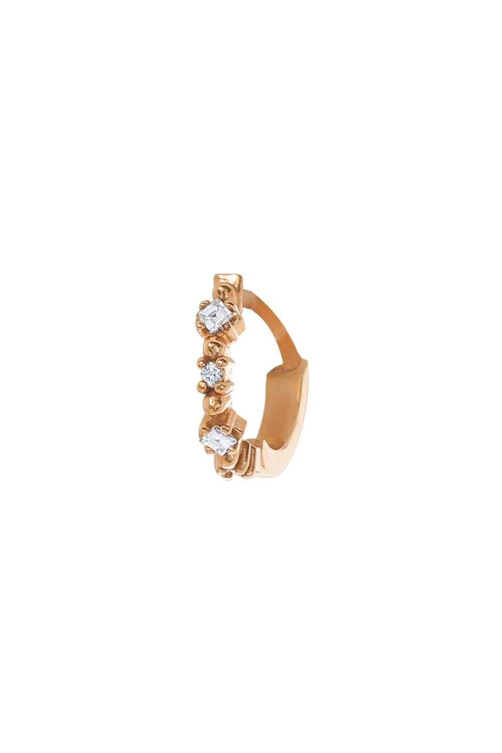 'Twenty' Diamond Huggie-ROSE GOLD-JEWELRYFINE JEWELPIERCING-STEPHANIE ANDERS XO
