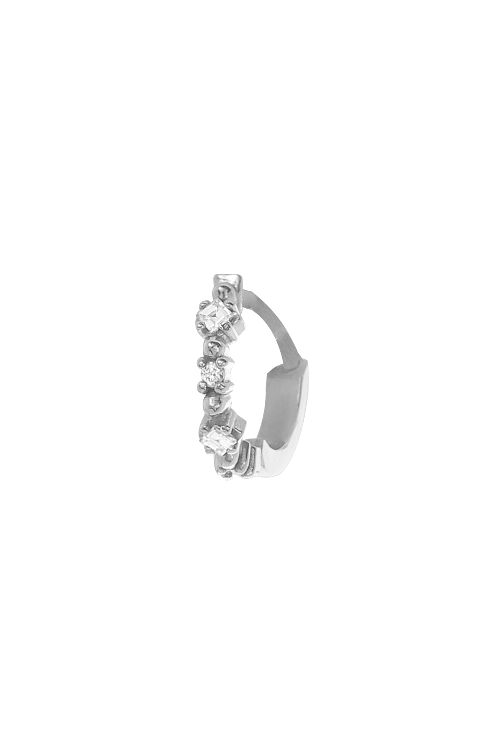 'Twenty' Diamond Huggie-WHITE GOLD-JEWELRYFINE JEWELPIERCING-STEPHANIE ANDERS XO