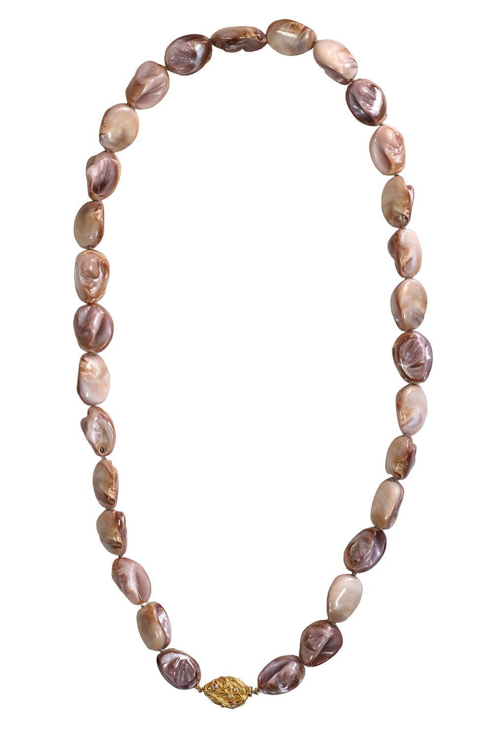 Moonstone Pearl Necklace-YELLOW GOLD-JEWELRYFINE JEWELNECKLACE O-VICTOR VELYAN
