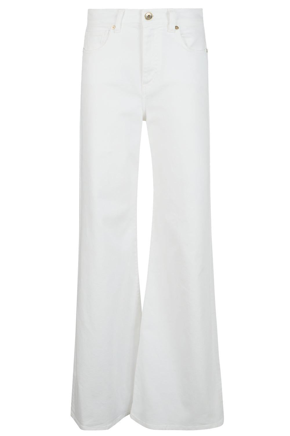 Crop Flare Jean - White