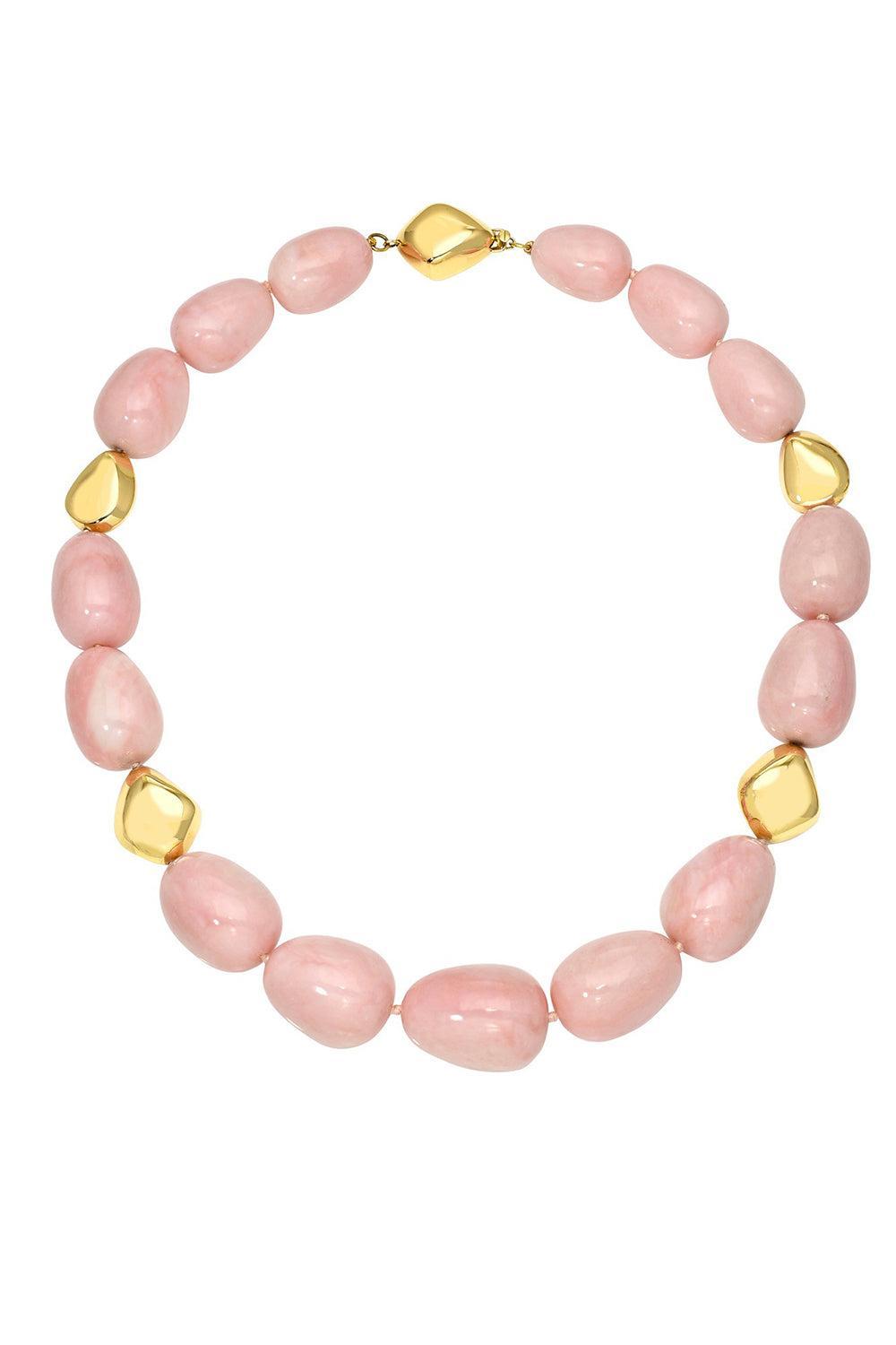 Pink Opal Spacer Necklace-YELLOW GOLD-JEWELRYFINE JEWELNECKLACE O-VICTOR VELYAN