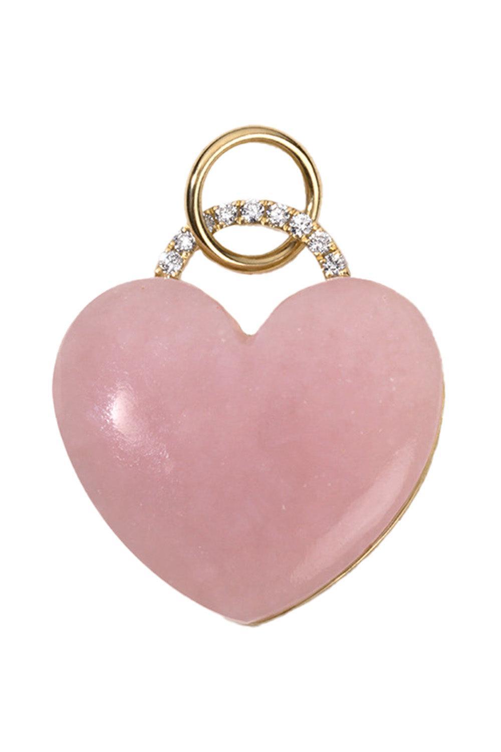 Pink Opal Heart Charm-YELLOW GOLD-JEWELRYFINE JEWELPENDANT-DEVON WOODHILL