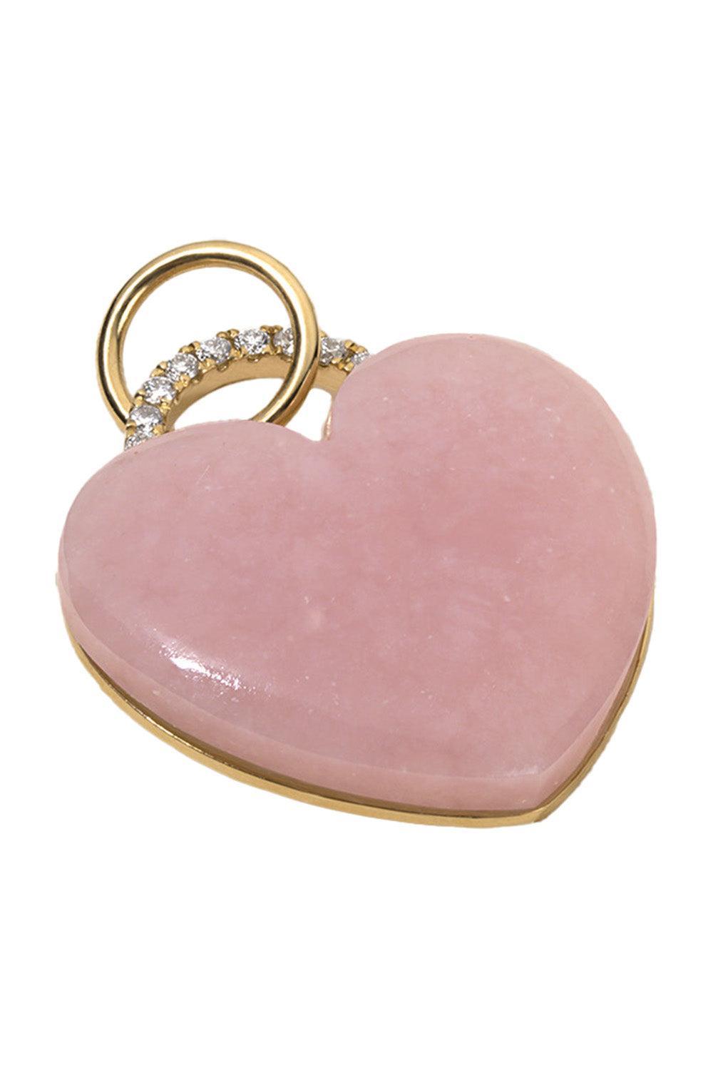 Pink Opal Heart Charm-YELLOW GOLD-JEWELRYFINE JEWELPENDANT-DEVON WOODHILL